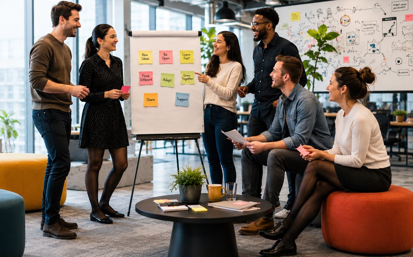 Team collaboration in a modern workplace